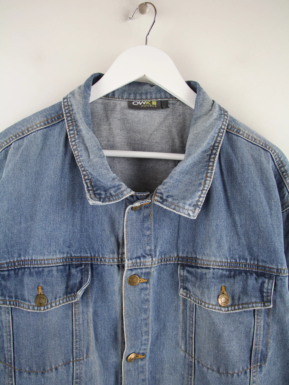 Vintage Jeansjacke Blau 4XL – Detailansicht Vorderseite