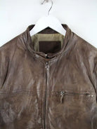 Vintage Lederjacke Braun L – Detailansicht Vorderseite