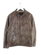 Vintage Lederjacke Braun L – Vorderseite