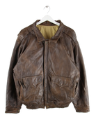 Vintage Lederjacke Braun M – Vorderseite
