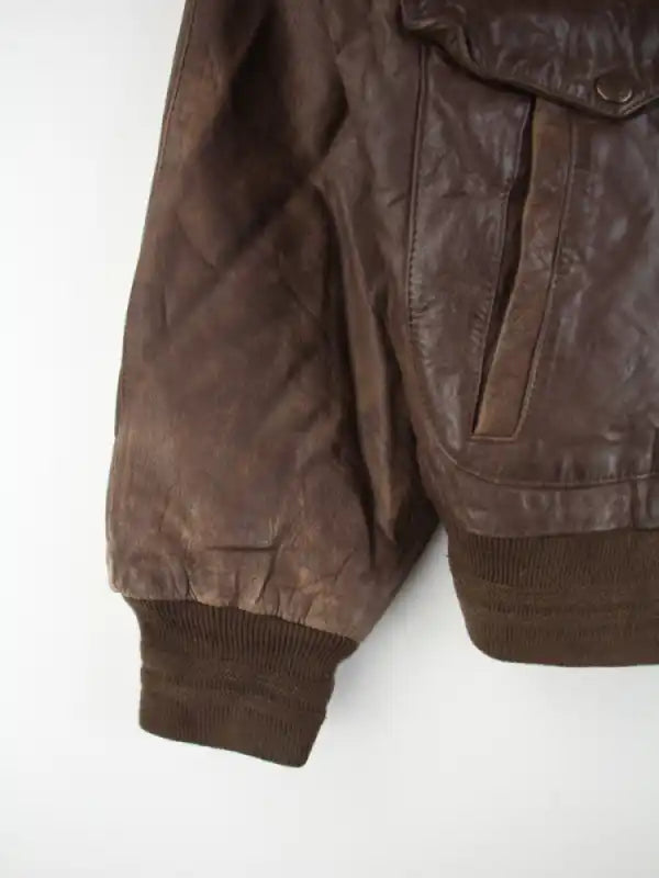 Vintage Lederjacke Braun M – Etikett