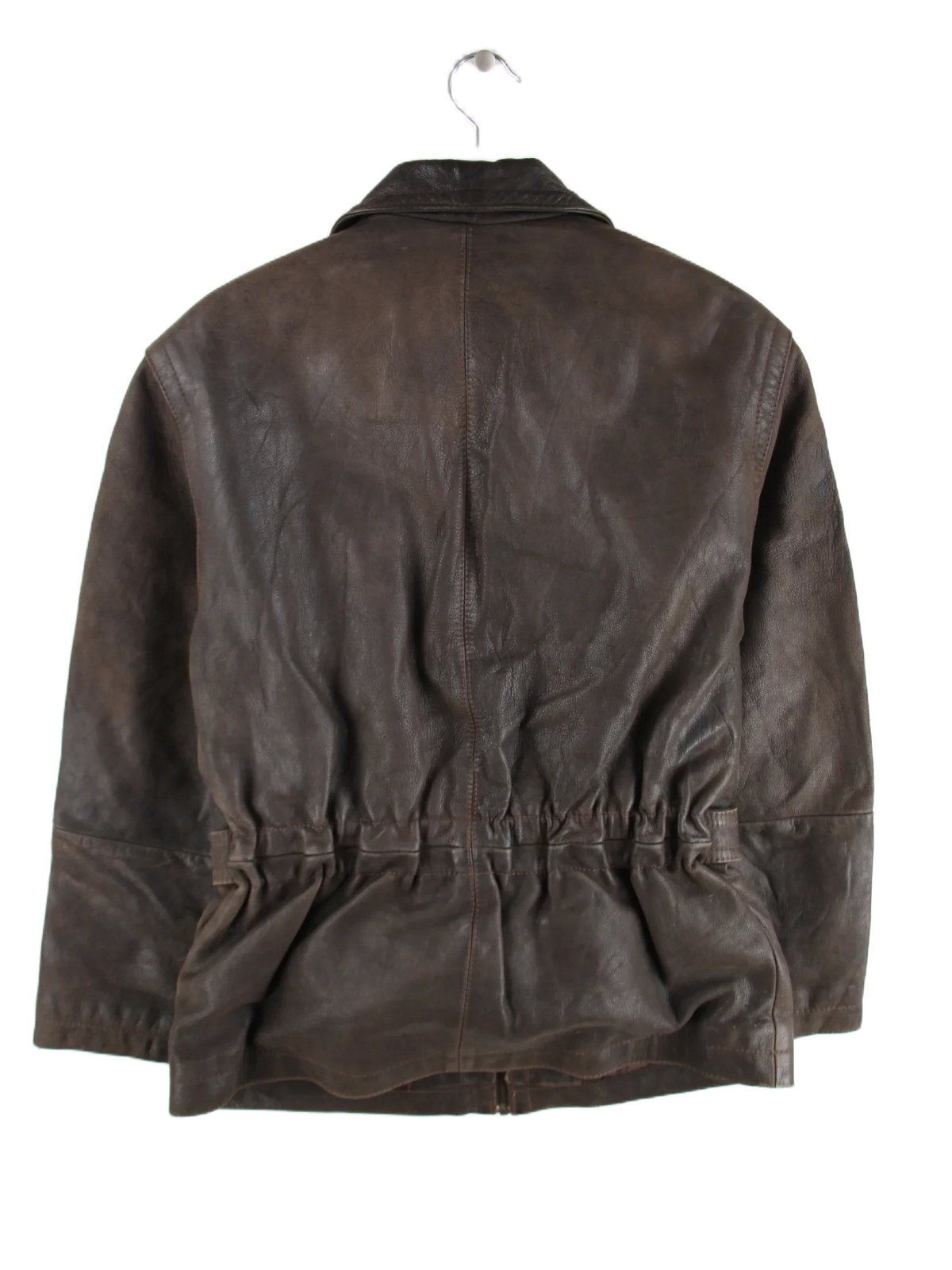 Vintage Lederjacke Braun S – Rückseite
