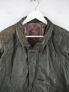 Vintage Lederjacke Grün L – Detailansicht Vorderseite