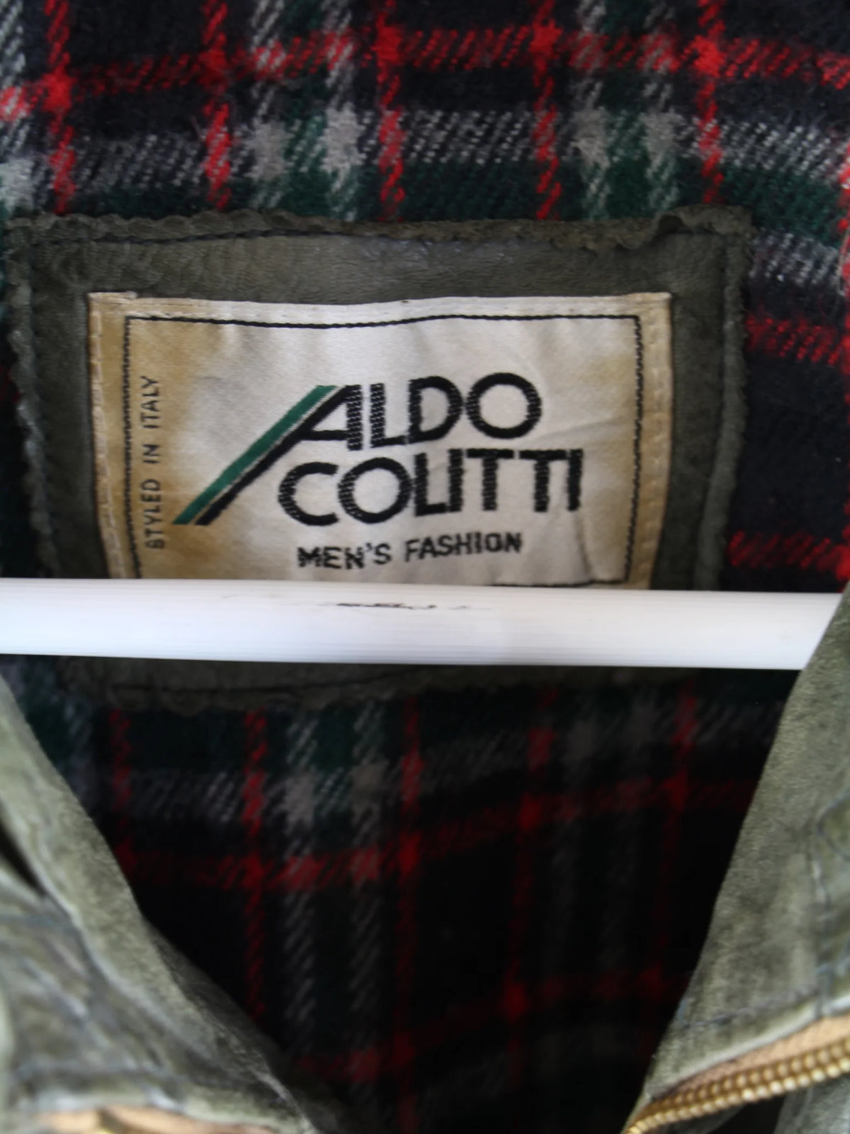 Vintage Lederjacke Grün XL – Etikett