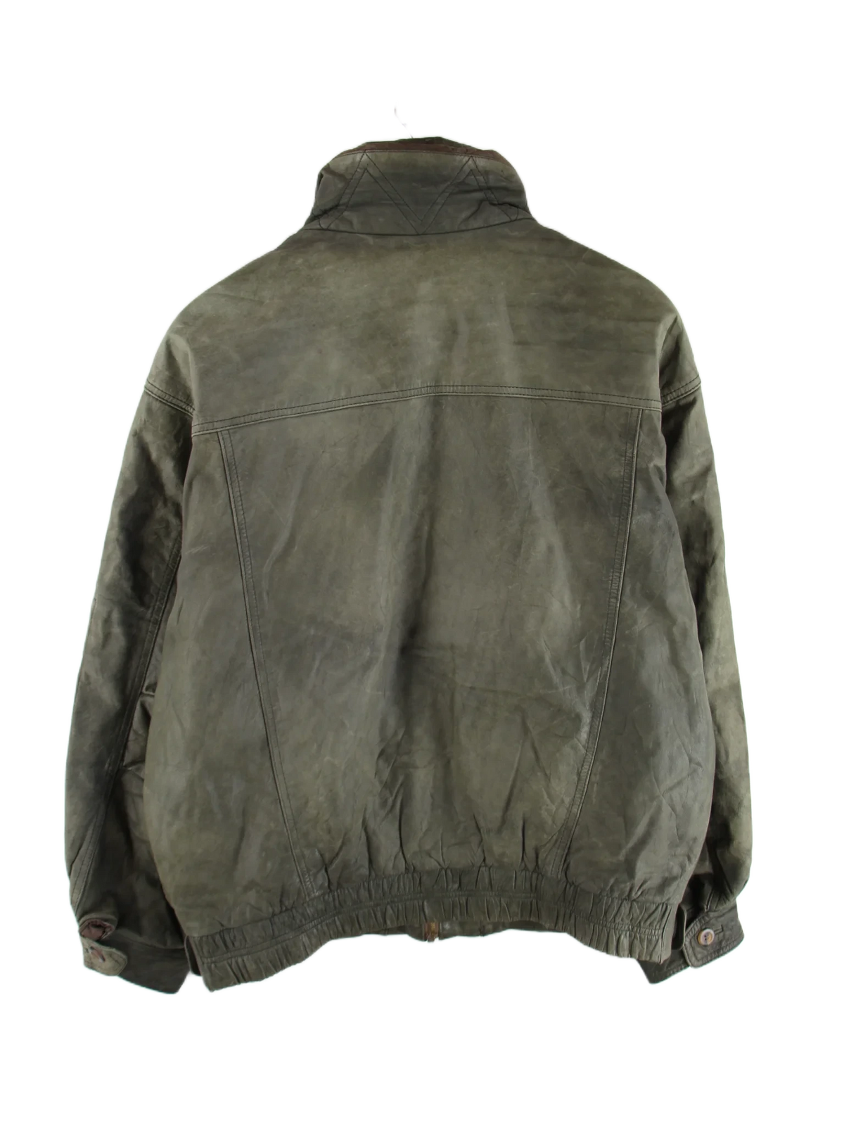 Vintage Lederjacke Grün XL – Rückseite