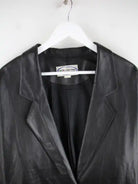 Vintage Lederjacke Schwarz L – Detailansicht Vorderseite