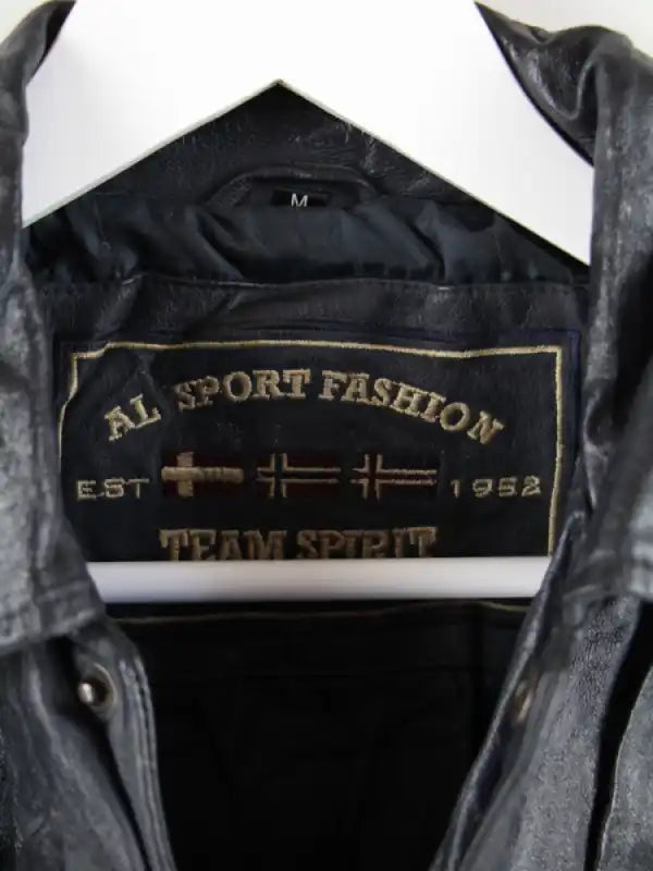 Vintage Lederjacke Schwarz M – Etikett