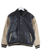 Vintage Lederjacke Schwarz M – Vorderseite