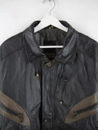 Vintage Lederjacke Schwarz XL – Detailansicht Vorderseite
