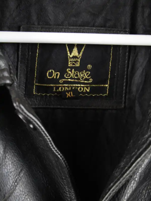 Vintage Lederjacke Schwarz XL – Etikett