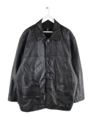 Vintage Lederjacke Schwarz XL – Vorderseite