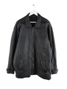 Vintage Lederjacke Schwarz XL – Vorderseite