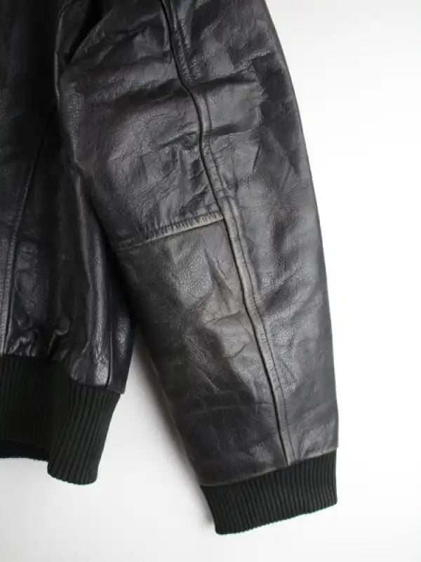 Vintage Lederjacke Schwarz XXL – Etikett