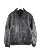 Vintage Lederjacke Schwarz XXL – Vorderseite