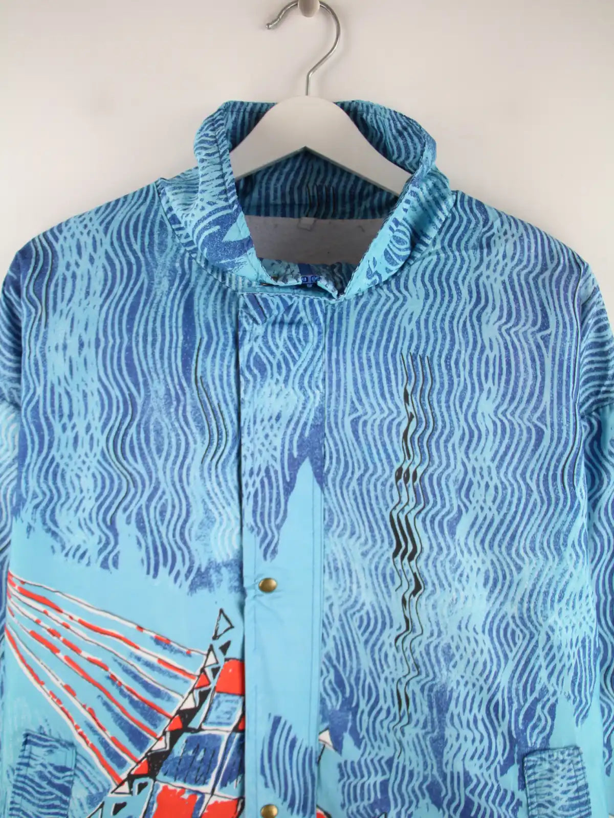 Vintage Leichte Jacke Blau XXL – Detailansicht Vorderseite