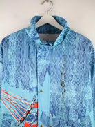 Vintage Leichte Jacke Blau XXL – Detailansicht Vorderseite