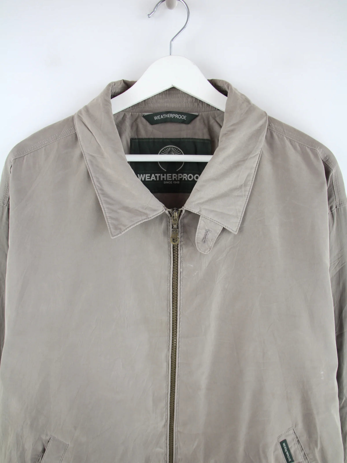 Vintage Leichte Jacke Grau XL – Detailansicht Vorderseite