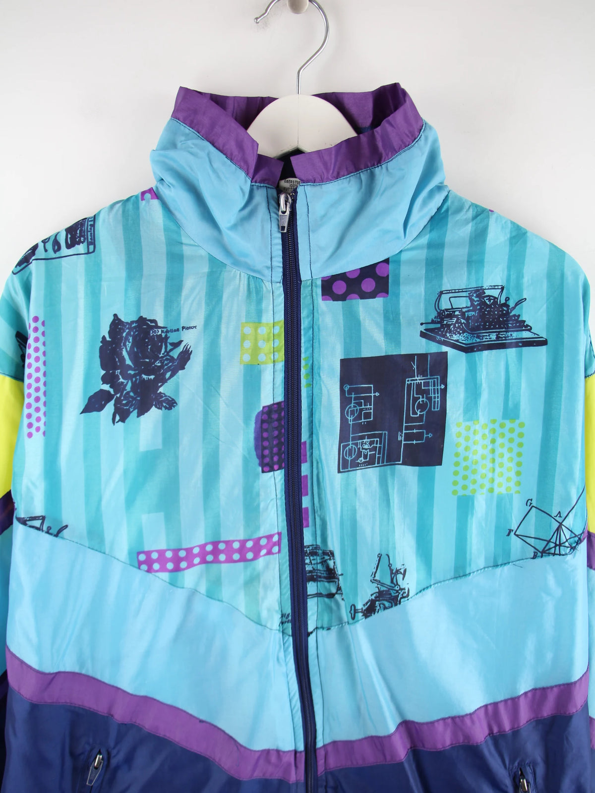 Vintage Leichte Jacke Mehrfarbig XL – Detailansicht Vorderseite
