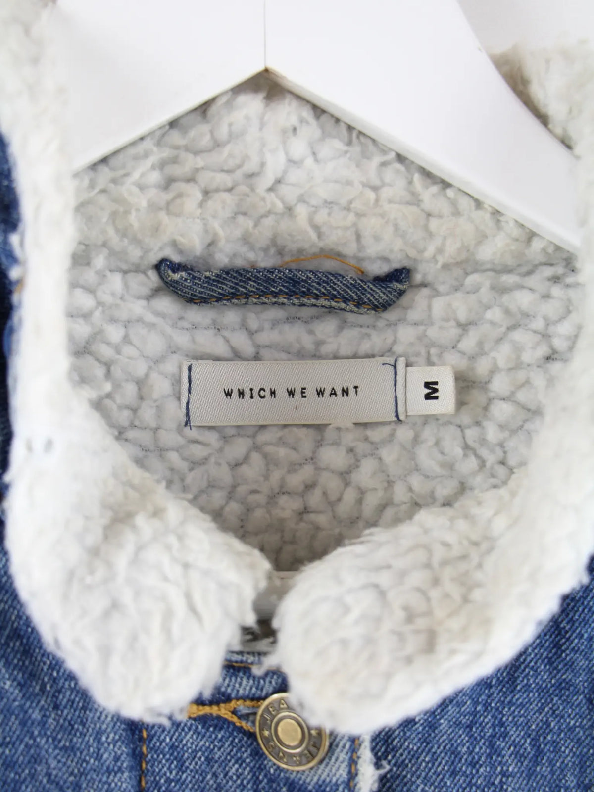 Vintage Mantel Blau M – Etikett