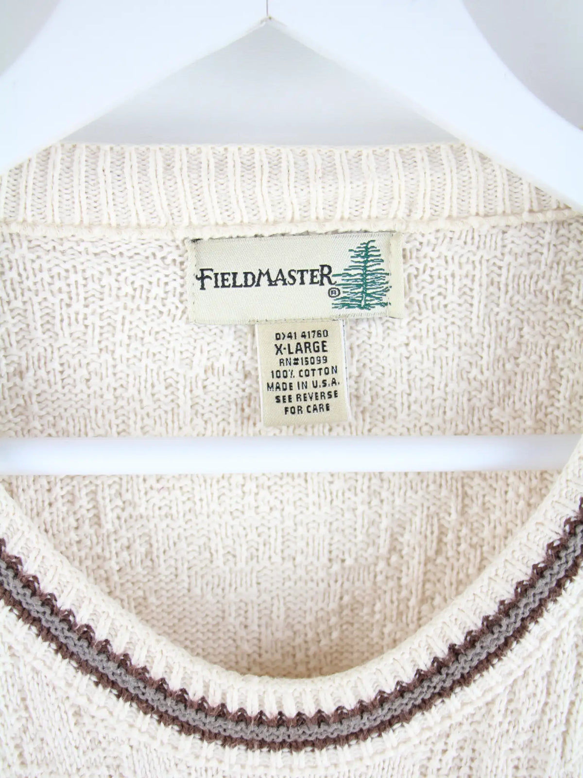 Vintage Pullover Beige XL – Etikett