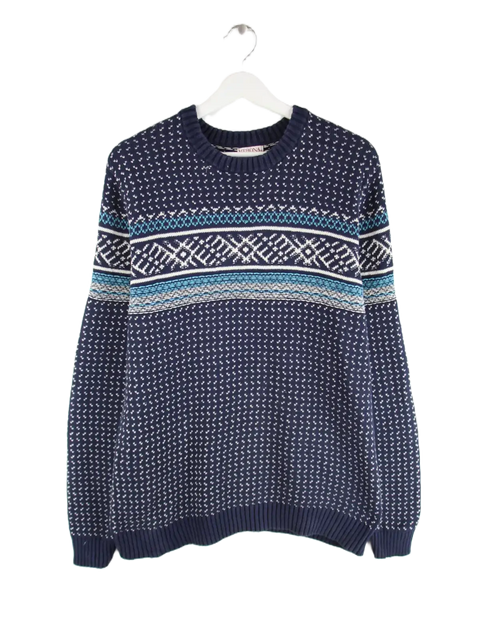 Vintage Pullover Blau L – Vorderseite