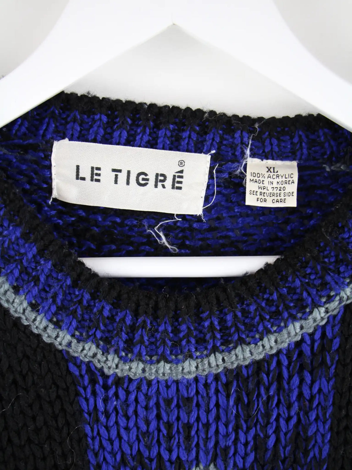 Vintage Pullover Blau XL – Etikett