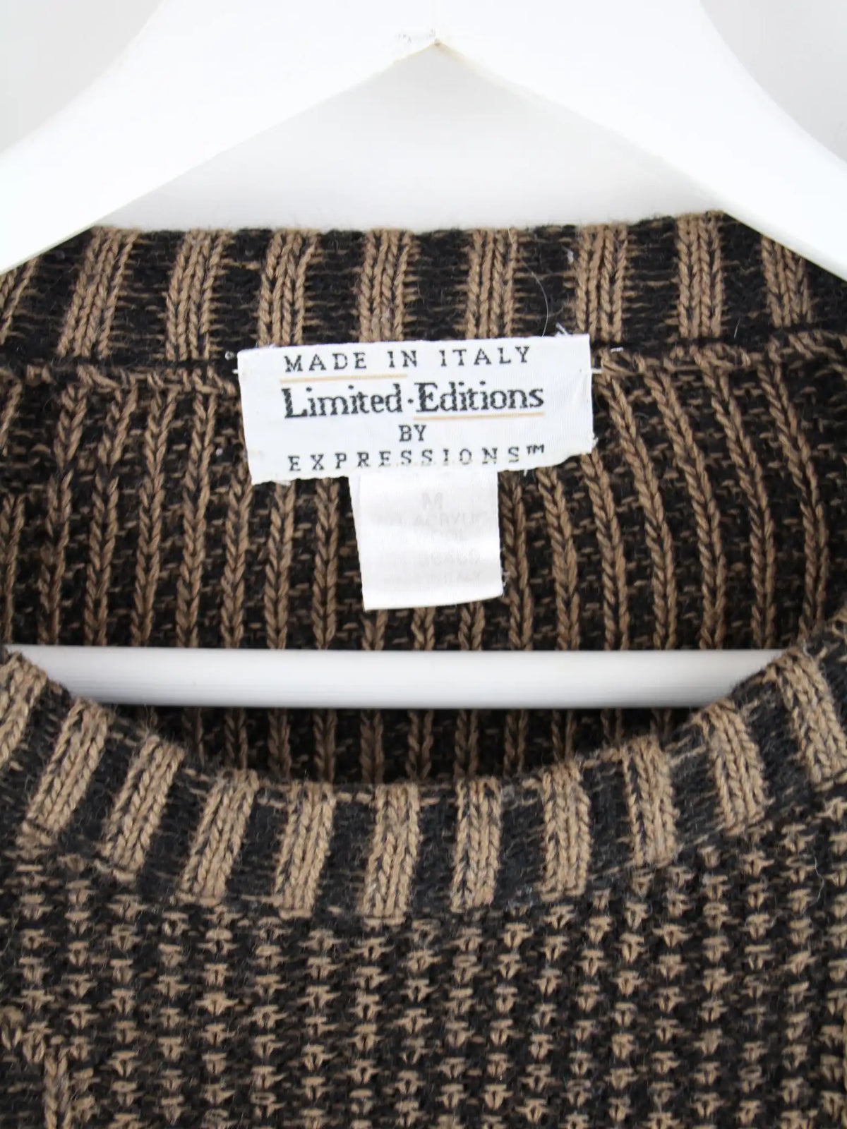 Vintage Pullover Braun M – Etikett