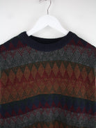 Vintage Pullover Mehrfarbig L – Detailansicht Vorderseite