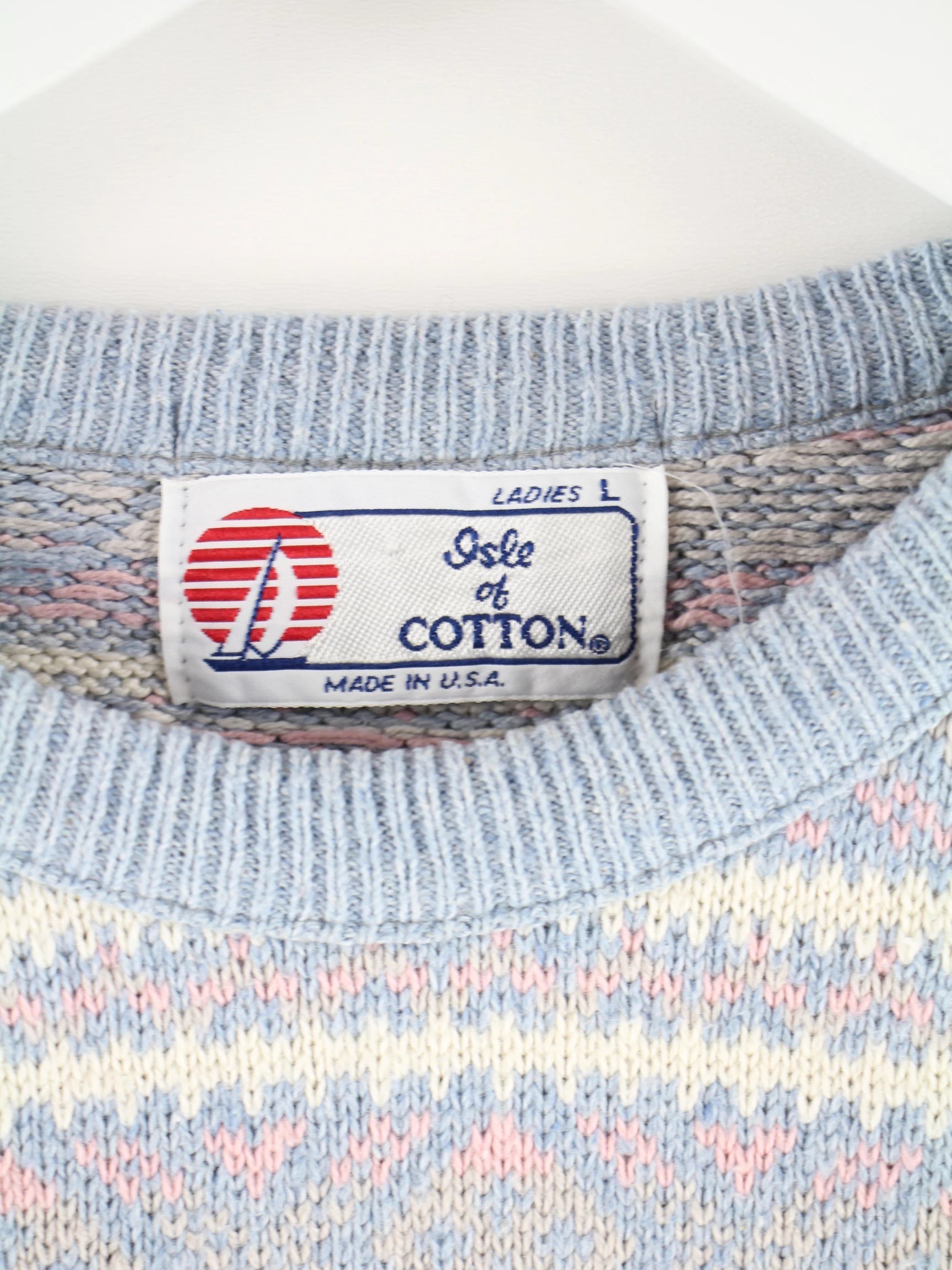 Vintage Pullover Mehrfarbig L – Etikett