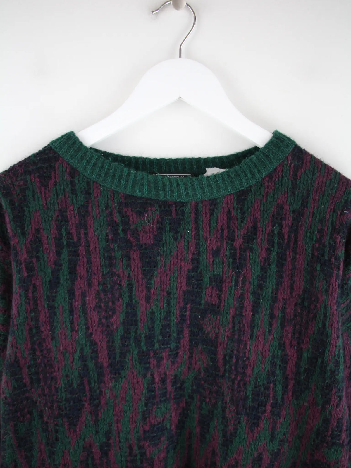 Vintage Pullover Mehrfarbig L – Detailansicht Vorderseite