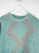 Vintage Pullover Türkis XXL – Detailansicht Vorderseite