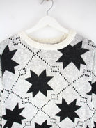 Vintage Pullover Weiß M – Detailansicht Vorderseite