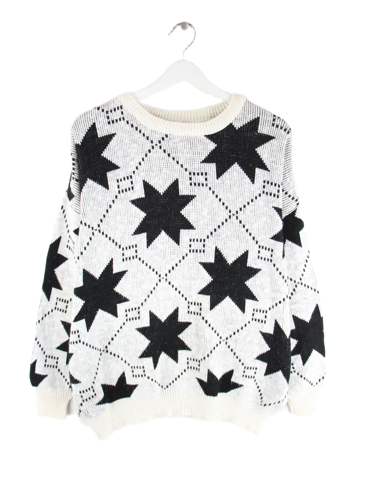 Vintage Pullover Weiß M – Vorderseite
