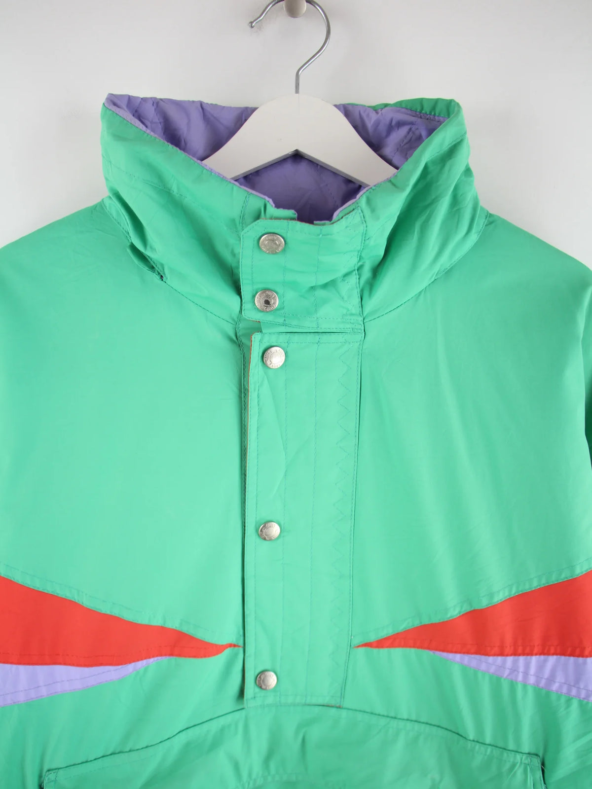 Vintage Windbreaker Mehrfarbig XL – Detailansicht Vorderseite