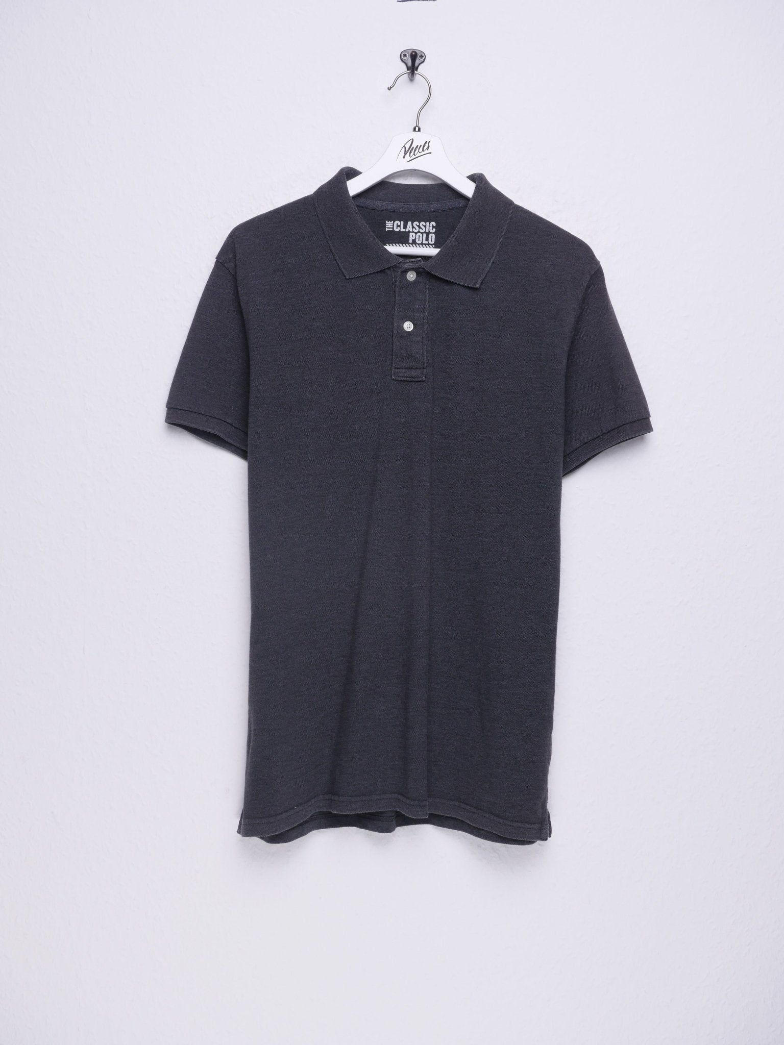 basic blank grey S/S Polo Shirt - Peeces