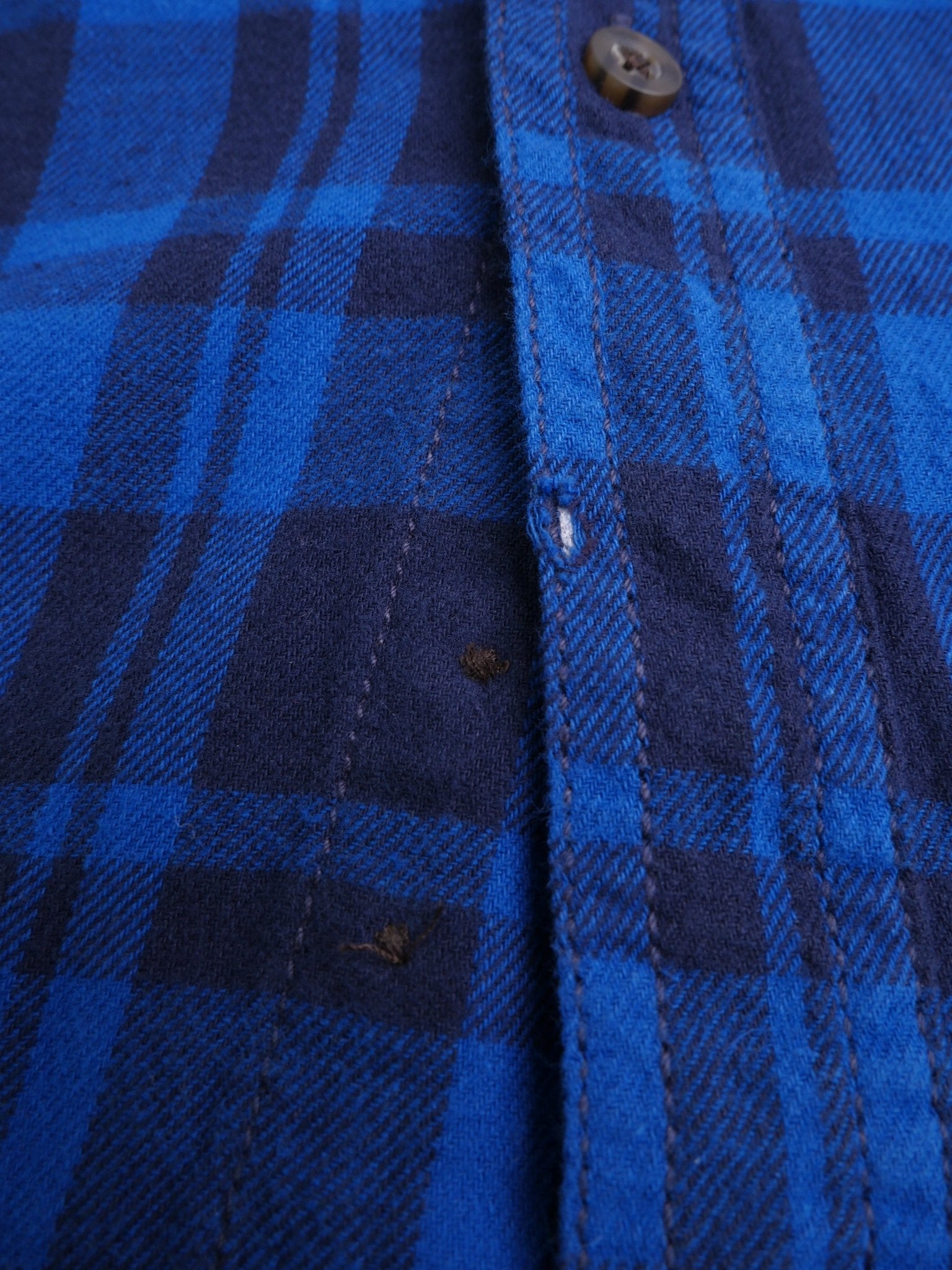 Blue checkered Flannel Langarm Hemd - Peeces