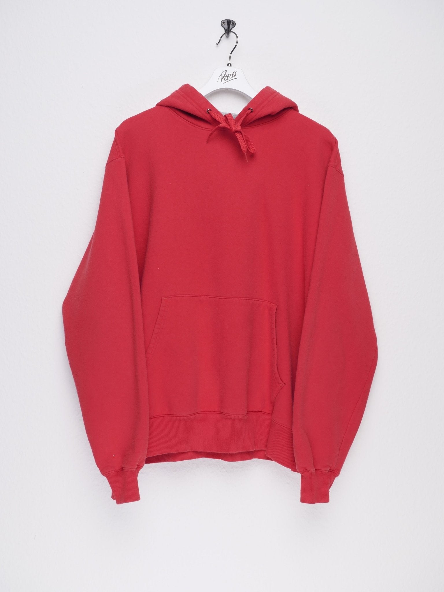 Champion embroidered Logo basic red Hoodie - Peeces