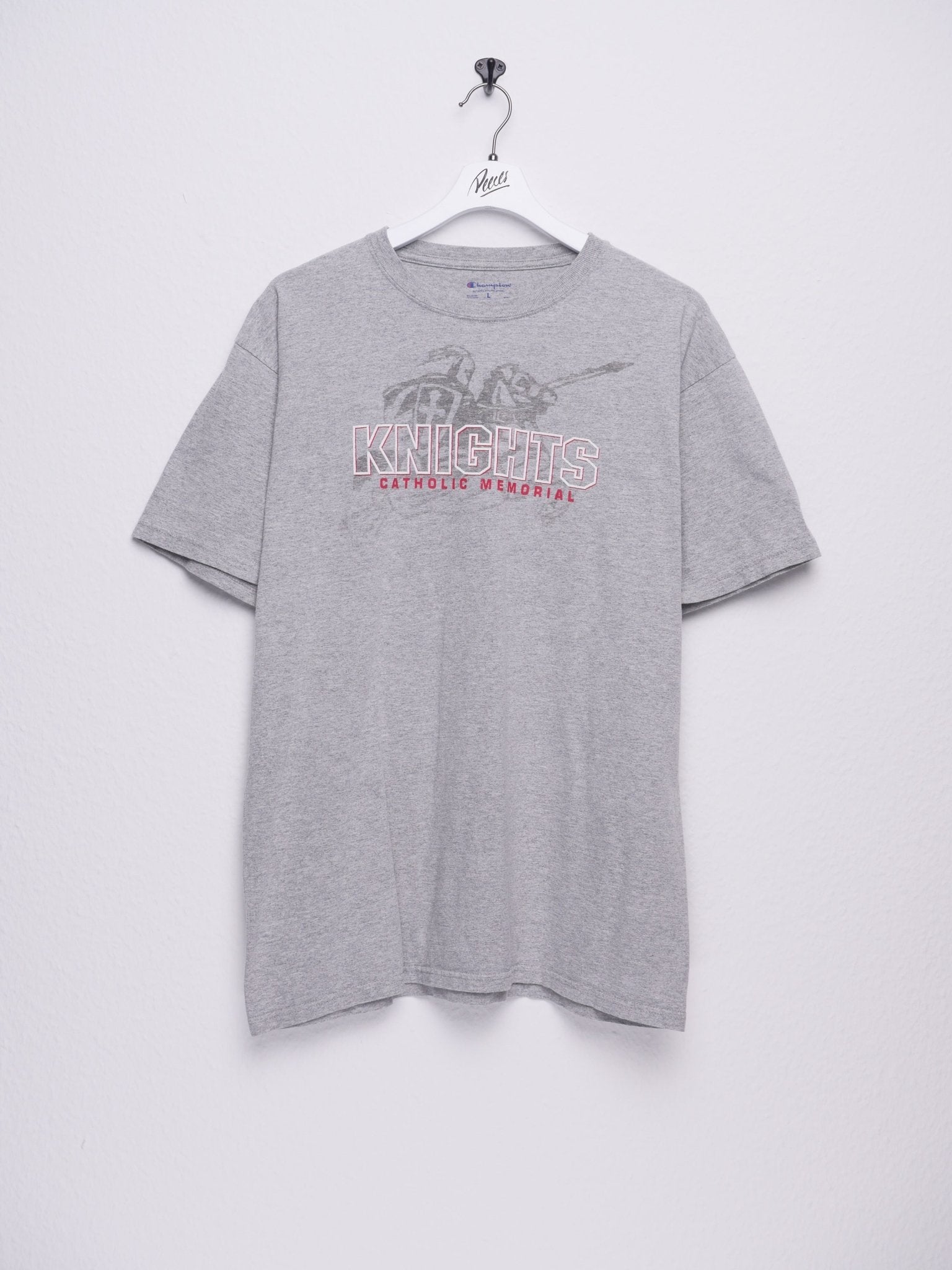 champion 'Knights' printed Logo grey Shirt - Peeces