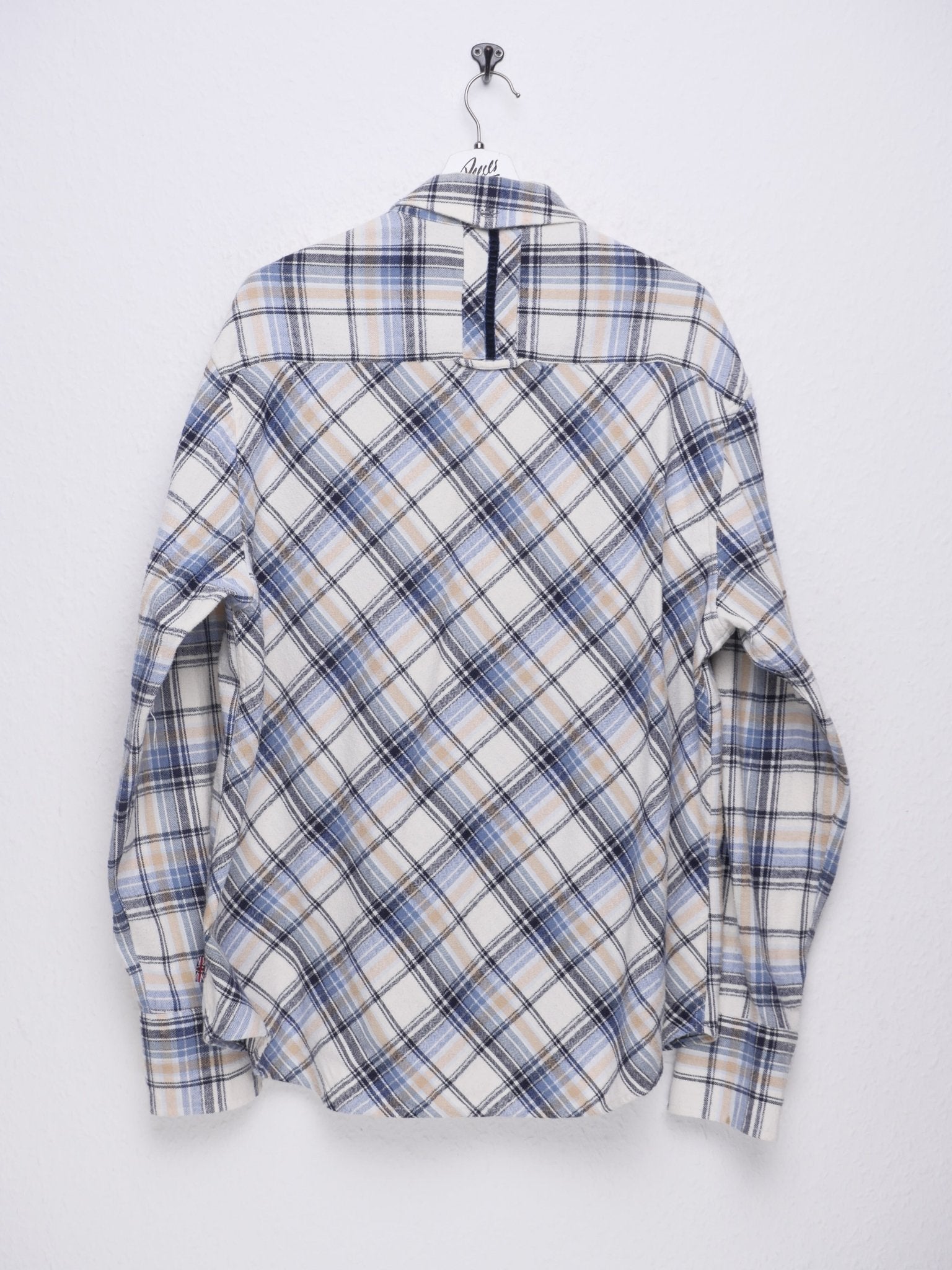 embroidered Pattern checkered Flannel Langarm Hemd - Peeces