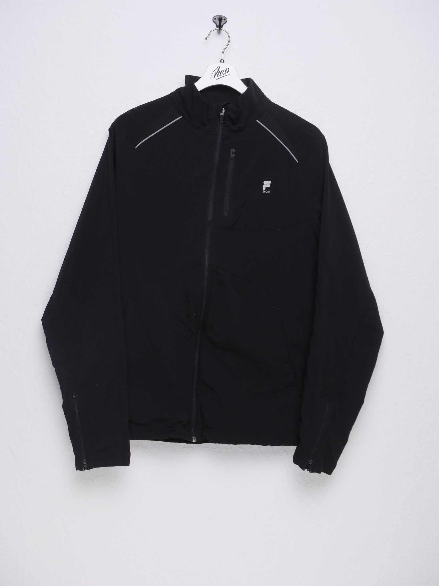 Fila printed Logo basic black Track Jacke - Peeces