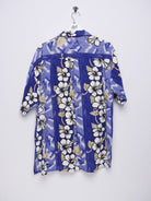 Hawaiian Flowers printed Pattern blue Kurzarm Hemd - Peeces