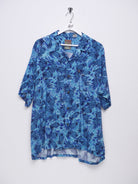 Pineapple printed Pattern blue Kurzarm Hemd - Peeces