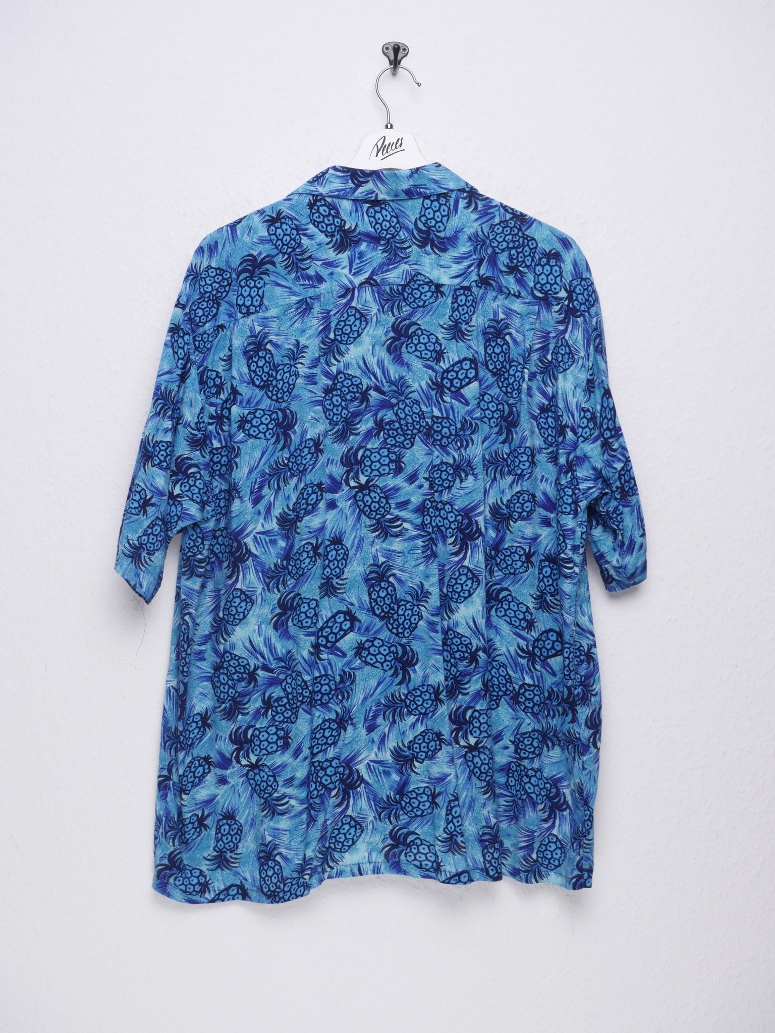 Pineapple printed Pattern blue Kurzarm Hemd - Peeces