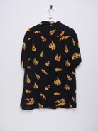 printed Flames Button Down Kurzarm Hemd - Peeces