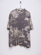 printed Hawaii grey oversized Kurzarm Hemd - Peeces