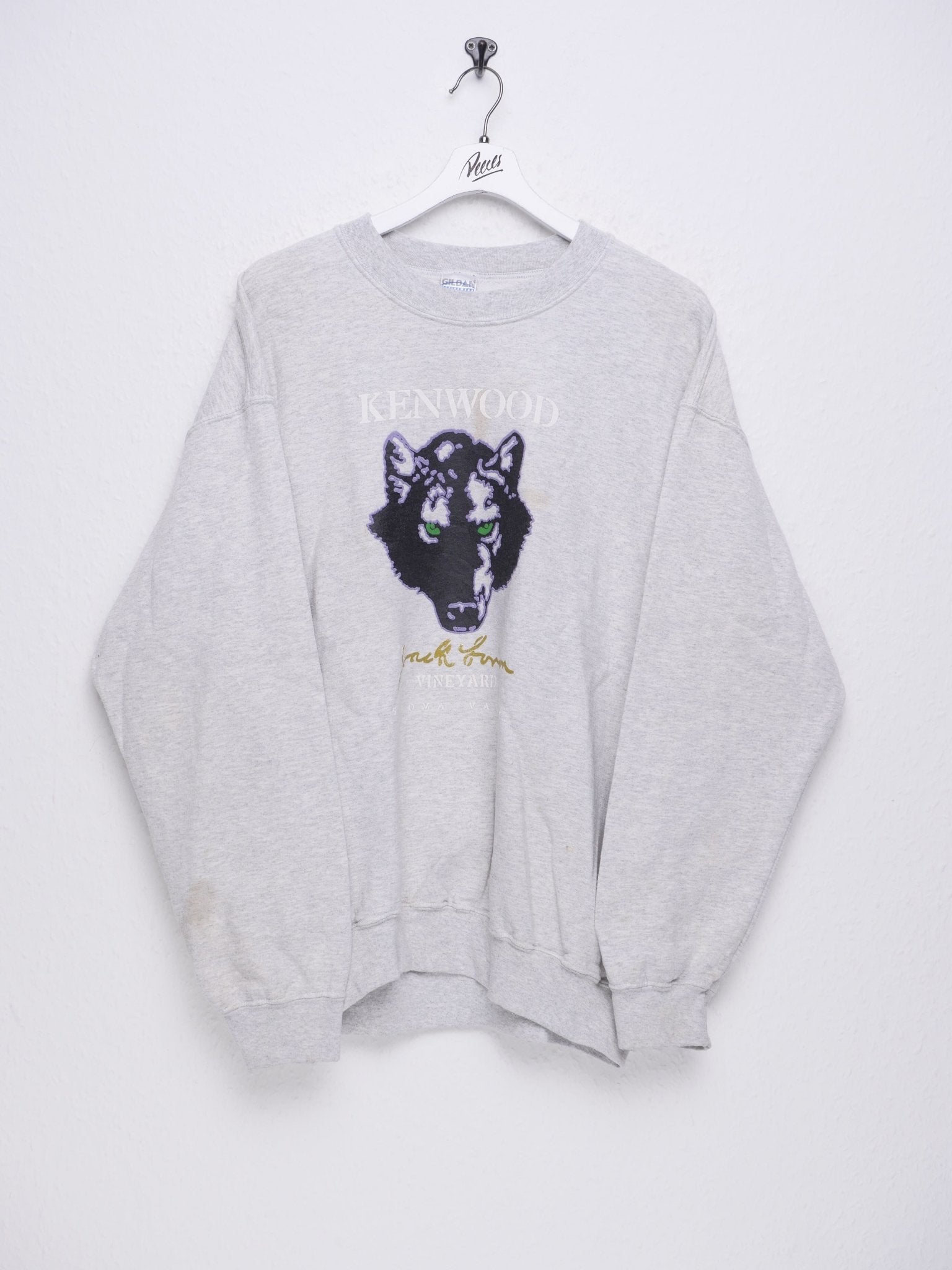 printed Logo 'Kenwood' grey oversized Sweater - Peeces