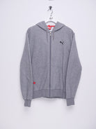 Puma embroidered Logo grey basic Full Zip Hoodie - Peeces